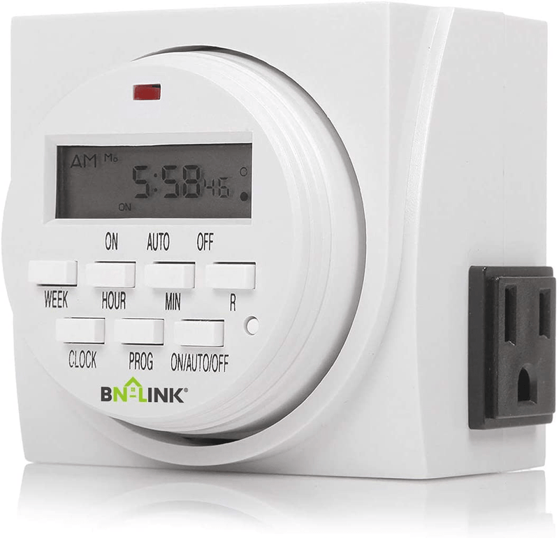 BN-LINK 7 Day Heavy Duty Digital Programmable Timer, FD60 U6, 115V, 60Hz, Dual Outlet, Indoor, for Lamp Light Fan Security UL Listed Home & Garden > Lighting Accessories > Lighting Timers BN-LINK   