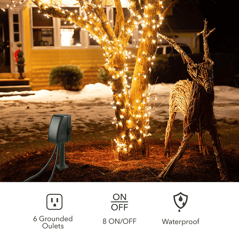 BN-LINK 7 Day Heavy Duty Outdoor Digital Stake Timer, 6 Outlets, Weatherproof, BNC-U3S, Perfect for Outdoor Lights, Sprinklers, Christmas Lights Home & Garden > Lighting Accessories > Lighting Timers BN-LINK   
