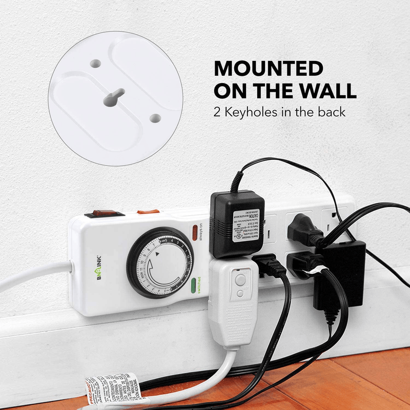 BN-LINK 8 Outlet Surge Protector with Mechanical Timer (4 Outlets Timed, 4 Outlets Always On) - White Home & Garden > Lighting Accessories > Lighting Timers BN-LINK   