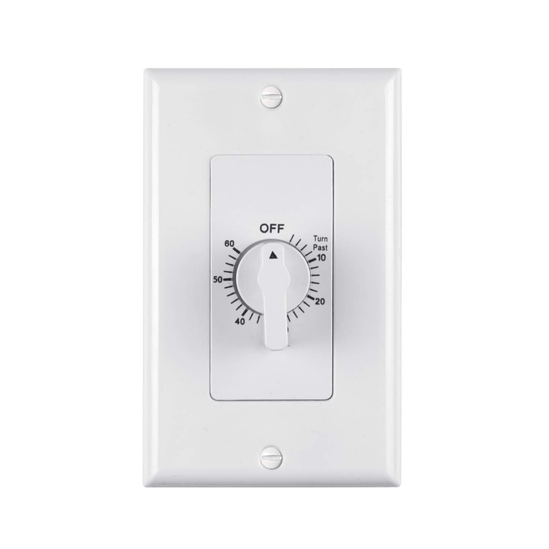 BN-LINK Heavy Duty 60-Minute in-Wall Spring Loaded Countdown Timer, Mechanical Switch,for Bathroom Fan,Lights Timer, 2 Free Plate (White and Silver Metallic) Home & Garden > Lighting Accessories > Lighting Timers BN-LINK Default Title  