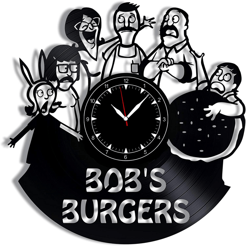 Bob's Burgers Vinyl Record Clock 12" - Wall Clock Bob's Burgers - Best Gift for Bobs Burgers Lovers - Original Wall Home Decoration (One Pack) Home & Garden > Decor > Clocks > Wall Clocks SofiClock   