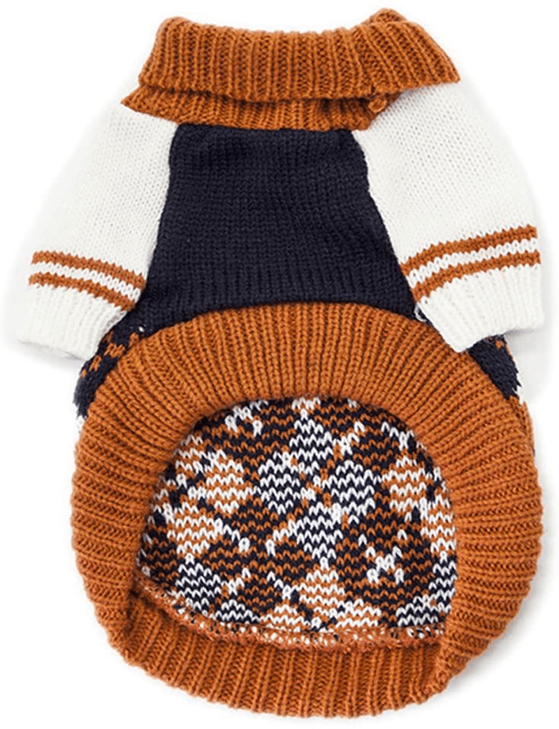 BOBIBI Dog Sweater of the Diamond Plaid Pet Cat Winter Knitwear Warm Clothes,Orange,Small Animals & Pet Supplies > Pet Supplies > Dog Supplies > Dog Apparel BOBIBI   