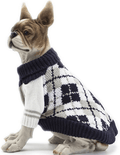 BOBIBI Dog Sweater of the Diamond Plaid Pet Cat Winter Knitwear Warm Clothes,Orange,Small Animals & Pet Supplies > Pet Supplies > Dog Supplies > Dog Apparel BOBIBI Navy Medium 