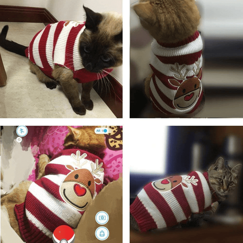 BOBIBI Pet Cartoon Reindeer Christmas Dog Sweater Pet Winter Knitwear Warm Clothes Animals & Pet Supplies > Pet Supplies > Dog Supplies > Dog Apparel BOBIBI   