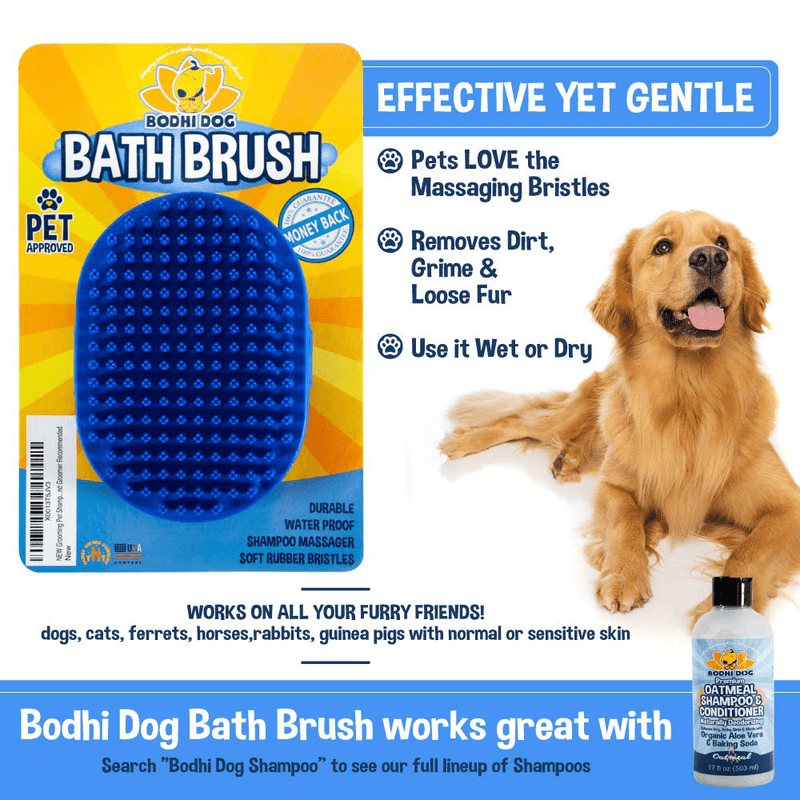Bodhi Dog New Grooming Pet Shampoo Brush | Soothing Massage Rubber Bristles Curry Comb for Dogs & Cats Washing | Professional Quality Animals & Pet Supplies > Pet Supplies > Dog Supplies Bodhi Dog   