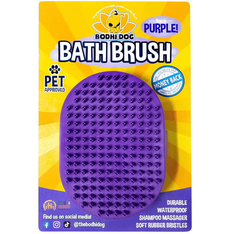 Bodhi Dog New Grooming Pet Shampoo Brush | Soothing Massage Rubber Bristles Curry Comb for Dogs & Cats Washing | Professional Quality Animals & Pet Supplies > Pet Supplies > Dog Supplies Bodhi Dog Purple One Pack 