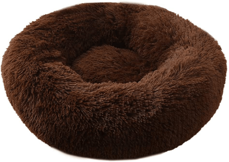 BODISEINT Modern Soft Plush Round Pet Bed for Cats or Small Dogs, Mini Medium Sized Dog Cat Bed Self Warming Autumn Winter Indoor Snooze Sleeping Cozy Kitty Teddy Kennel (M(23.6”Dx7.9 H), Light Grey) Animals & Pet Supplies > Pet Supplies > Cat Supplies > Cat Beds BODISEINT Chocolate XL(31.5" Dx7.9 H) 