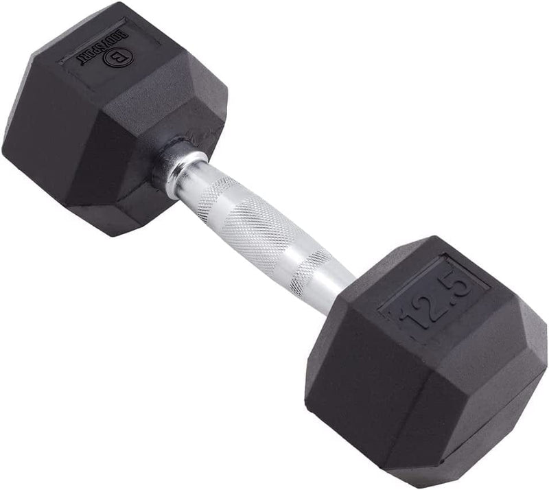 Body Sport Rubber Encased Hex Dumbbell Weight – Dumbbells for Exercises – Strength Training Equipment – Home Gym Accessories – Weight Training Sporting Goods > Outdoor Recreation > Winter Sports & Activities Body Sport 12.5lb, Pair  