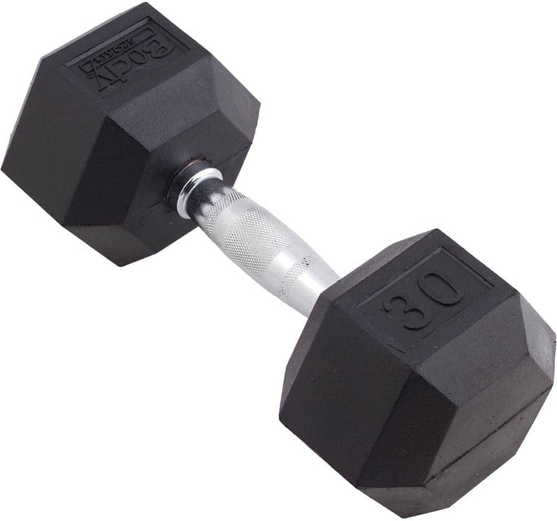 Body Sport Rubber Encased Hex Dumbbell Weight – Dumbbells for Exercises – Strength Training Equipment – Home Gym Accessories – Weight Training Sporting Goods > Outdoor Recreation > Winter Sports & Activities Body Sport Black 30-Pound  