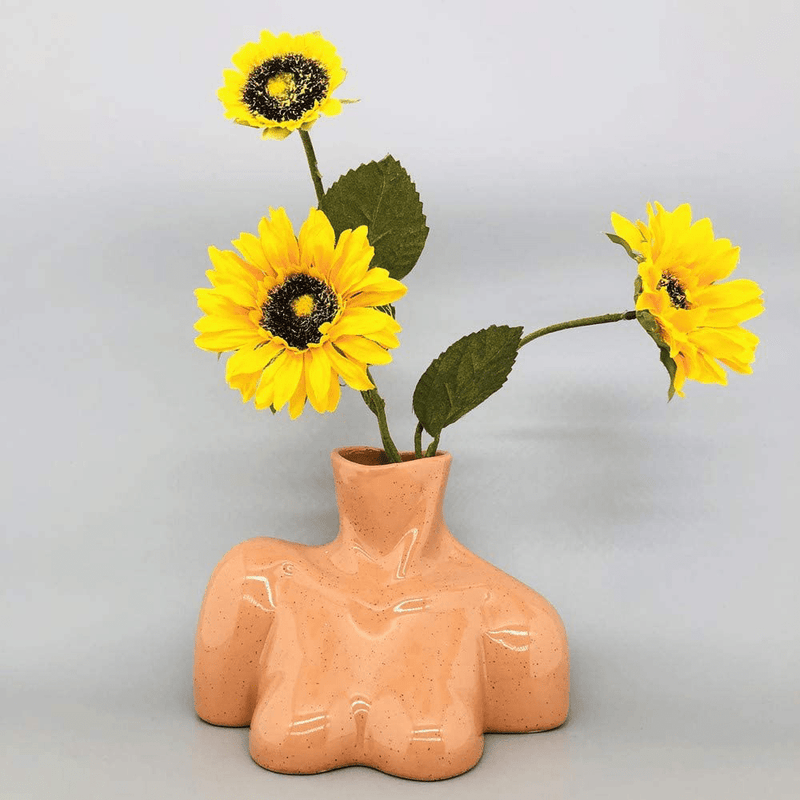 Body Vase Female Form Vase, Modern Art Décor, Flower Ceramic Vase for Home Office Décor, Boho Décor, Sculpture Vase (Brown Tone) Home & Garden > Decor > Vases Fatty Bee   