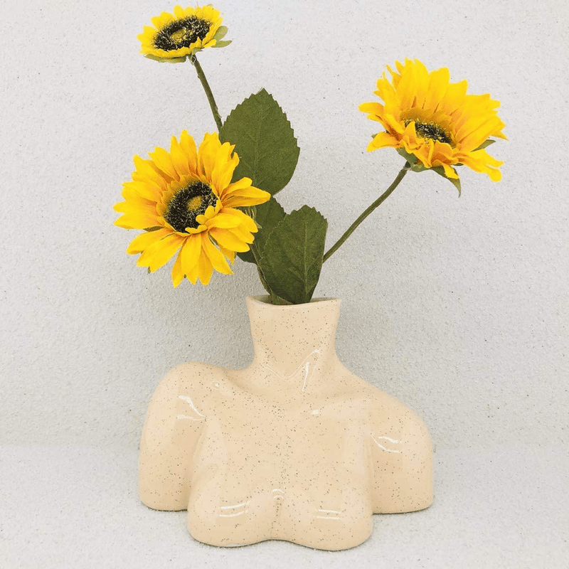 Body Vase Female Form Vase, Modern Art Décor, Flower Ceramic Vase for Home Office Décor, Boho Décor, Sculpture Vase (Brown Tone) Home & Garden > Decor > Vases Fatty Bee Light Beige Tone  