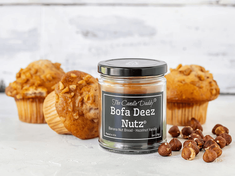 Bofa Deez Nutz- Funny- Banana Nut Bread n Hazelnut Vanilla- Scented Candle- Double Pour- 6 Ounce- 40 Hour Burn Time Home & Garden > Decor > Home Fragrances > Candles The Candle Daddy   