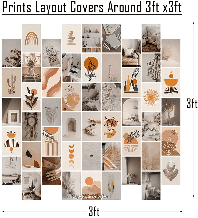 BOHO Wall Collage Kit Pictures Wall Art Print Cute Teen Girl Room Decor Dorm Photo Display Posters Wall Aesthetic Collage Kit for Bedroom 50Pcs 4X6 Inch Home & Garden > Decor > Artwork > Posters, Prints, & Visual Artwork iJoyDo   