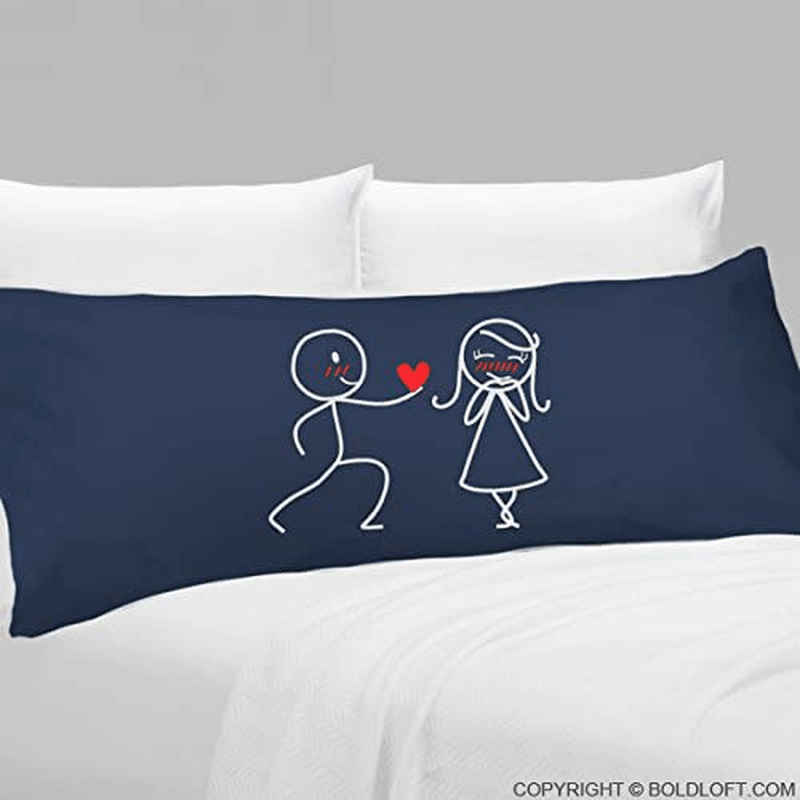 BOLDLOFT My Heart Belongs to You Body Pillow Cover (Dark Blue)- Cute Body Pillow Cover, Body Pillowcase, for Her, for Girlfriend Wife, Valentines Day Gifts for Her Home & Garden > Decor > Seasonal & Holiday Decorations BoldLoft   