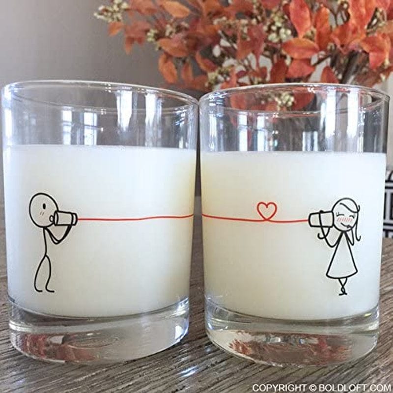 Boldloft Say I Love You His and Hers Drinking Glasses- Gifts for Her Valentines Day Wedding Anniversary- Couples Glasses Set of 2- Couples Gifts Home & Garden > Kitchen & Dining > Tableware > Drinkware BoldLoft   