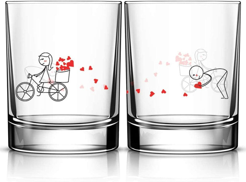 Boldloft Say I Love You His and Hers Drinking Glasses- Gifts for Her Valentines Day Wedding Anniversary- Couples Glasses Set of 2- Couples Gifts Home & Garden > Kitchen & Dining > Tableware > Drinkware BoldLoft All My Love  