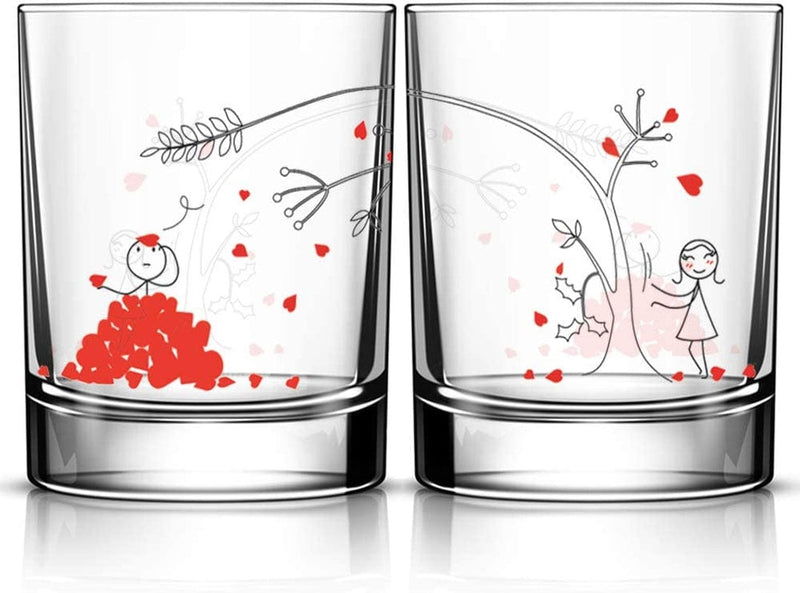 Boldloft Say I Love You His and Hers Drinking Glasses- Gifts for Her Valentines Day Wedding Anniversary- Couples Glasses Set of 2- Couples Gifts Home & Garden > Kitchen & Dining > Tableware > Drinkware BoldLoft Love U Madly  