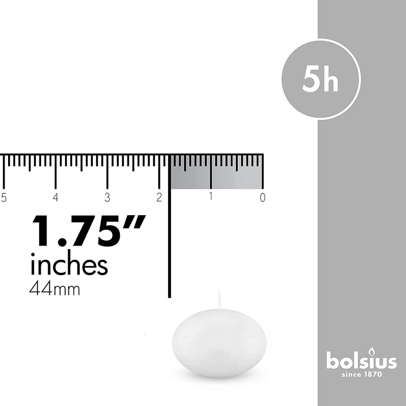 Bolsius Unscented 1.75" Floating Candles – Set of 20 White Floating Candles – Cute and Elegant Burning Candles – Candles with Nice and Smooth Flame – Party Accessories Home & Garden > Decor > Home Fragrances > Candles BOLSIUS   