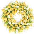 BOMAROLAN Tulip Wreath 20 Inch for Front Door Summer Fall Large Wreaths Springtime All Year around for Outdoor Door Indoor Wall or Window Décor Festival Decoration