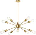 BONLICHT Sputnik Chandelier 10 Light Brushed Brass Modern Pendant Lighting Gold Industrial Vintage Ceiling Light Fixture UL Listed Home & Garden > Lighting > Lighting Fixtures > Chandeliers BONLICHT Brushed Brass-10  