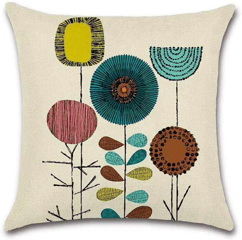 Boomteck Set of 4 Decorative Farmhouse Throw Pillow Covers 18 X 18 Inches Soft Linen Outdoor Pillow Cushion Case for Living Room Couch Sofa Car Bed Home & Garden > Decor > Chair & Sofa Cushions BoomTeck   