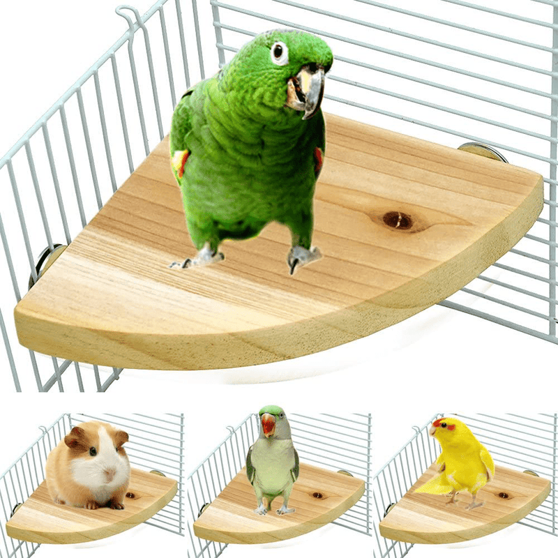 Borangs Wood Perch Bird Platform Parrot Stand Playground Cage Accessories for Small Anminals Rat Hamster Gerbil Rat Mouse Lovebird Finches Conure Budgie Exercise Toy 7 inch Animals & Pet Supplies > Pet Supplies > Bird Supplies Borangs Default Title  