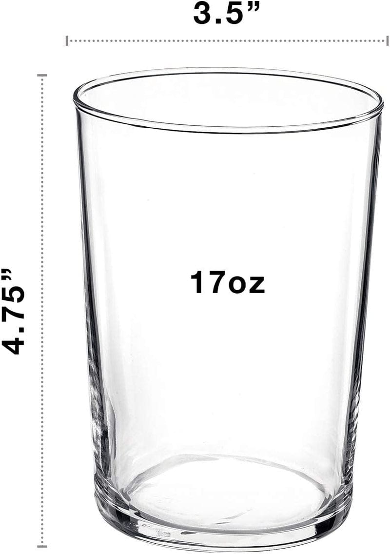 Bormioli Rocco Bodega Collection Glassware – Set of 12 Maxi 17 Ounce Drinking Glasses for Water, Beverages & Cocktails – 17Oz Clear Tempered Glass Tumblers, Transparent
