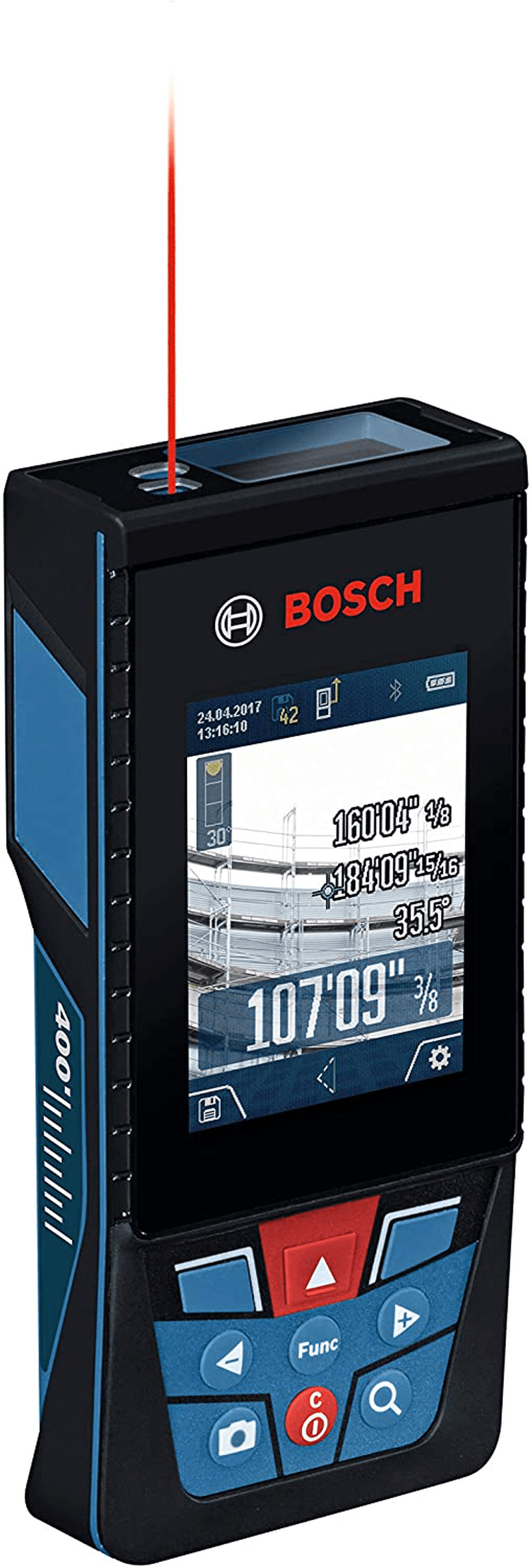Bosch GLM400CL Blaze Outdoor 400ft Bluetooth Connected Laser Measure with Camera & Lithium-Ion Battery Hardware > Tools > Measuring Tools & Sensors BOSCH Default Title  