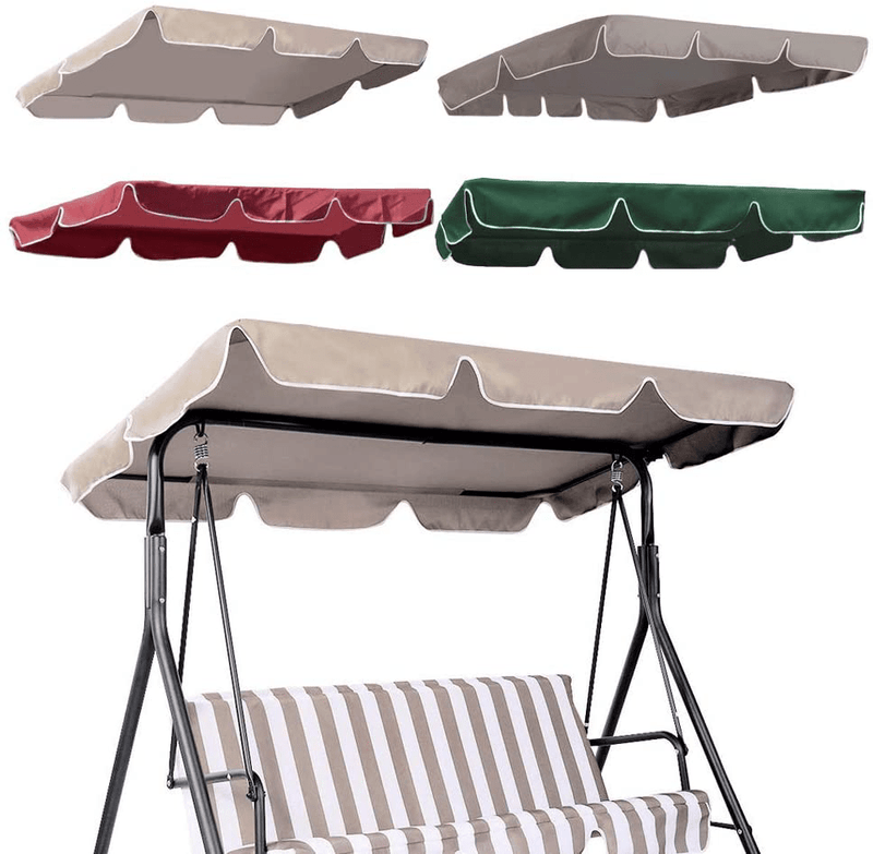 Boshen Outdoor Swing Replacement Canopy Fit 77" x 43" Frame Waterproof UV Blocking Swing Top Cover, 300D 160/gsm Polyester Porch Patio Swing Protection Sunshade Cover with Reinforced Corners-Burgundy Home & Garden > Lawn & Garden > Outdoor Living > Porch Swings Boshen Khaki 77" x 43" 