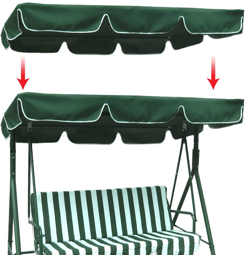 Boshen Outdoor Swing Replacement Canopy Fit 77" x 43" Frame Waterproof UV Blocking Swing Top Cover, 300D 160/gsm Polyester Porch Patio Swing Protection Sunshade Cover with Reinforced Corners-Burgundy Home & Garden > Lawn & Garden > Outdoor Living > Porch Swings Boshen Green 66" x 45" 