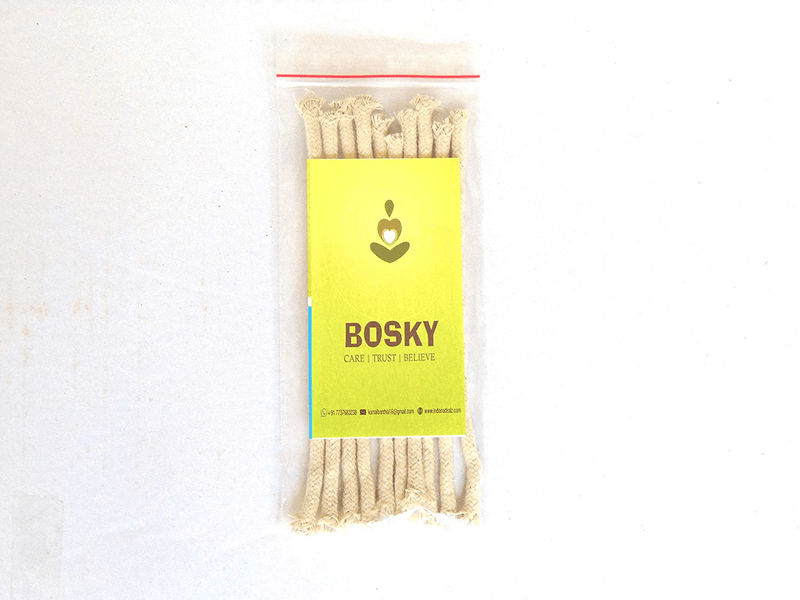 BOSKY 1/4" Round Cotton Kerosene Oil Lamp 6 INCH Long Wicks Burner, Braided Cotton Replacement Wick for Rock Candle Kerosene Alcohol Oil Candle Lamp Burner Lantern Stove - 12 pcs Home & Garden > Lighting Accessories > Oil Lamp Fuel BOSKY   