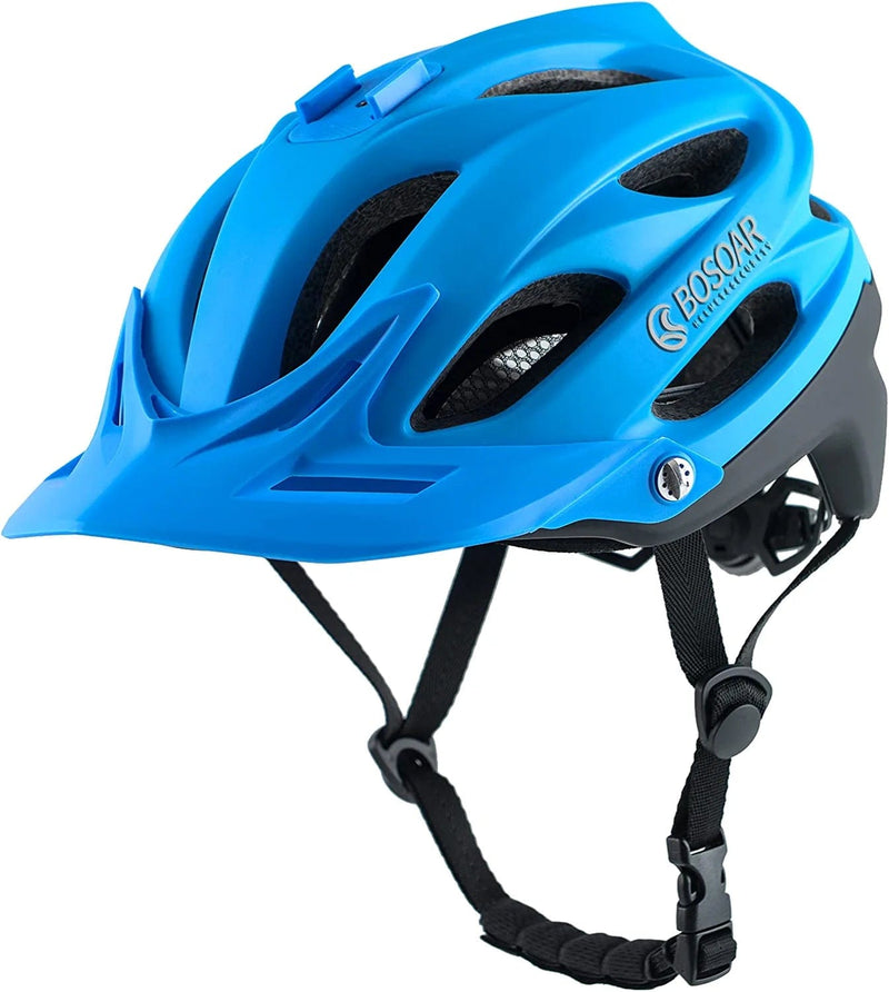 Bosoar Mountain Bike MTB Helmet,Road Bicycle Helmet with Camera Mount and Detachable Visor for Adult Men Women Youth Sporting Goods > Outdoor Recreation > Cycling > Cycling Apparel & Accessories > Bicycle Helmets Bosoar blue  
