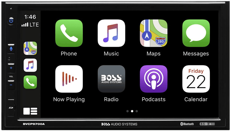 BOSS Audio Systems BCPA10RC Apple CarPlay Android Auto Car Multimedia Player - Single Din Chassis with 10.1 Inch Capacitive Touchscreen, Bluetooth, No DVD, RGB Illumination, Rear Camera Included Vehicles & Parts > Vehicle Parts & Accessories > Motor Vehicle Electronics BOSS Audio Systems 7 inch  