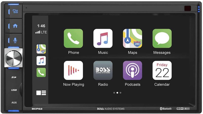 BOSS Audio Systems BCPA10RC Apple CarPlay Android Auto Car Multimedia Player - Single Din Chassis with 10.1 Inch Capacitive Touchscreen, Bluetooth, No DVD, RGB Illumination, Rear Camera Included Vehicles & Parts > Vehicle Parts & Accessories > Motor Vehicle Electronics BOSS Audio Systems 6.2 inch  