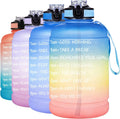 BOTTLE BOTTLE Large Half Gallon/64Oz Motivational Water Bottle with Straw& Handle， BPA Free Tritan Leakproof Water Jug for Fitness and Outdoor Sports. (Blueyellowpink) Sporting Goods > Outdoor Recreation > Winter Sports & Activities BOTTLE BOTTLE blueyellowpink  
