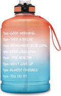 BOTTLE BOTTLE Large Half Gallon/64Oz Motivational Water Bottle with Straw& Handle， BPA Free Tritan Leakproof Water Jug for Fitness and Outdoor Sports. (Blueyellowpink) Sporting Goods > Outdoor Recreation > Winter Sports & Activities BOTTLE BOTTLE orange blue  
