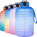 BOTTLE BOTTLE Large Half Gallon/64Oz Motivational Water Bottle with Straw& Handle， BPA Free Tritan Leakproof Water Jug for Fitness and Outdoor Sports. (Blueyellowpink) Sporting Goods > Outdoor Recreation > Winter Sports & Activities BOTTLE BOTTLE blue gradient  