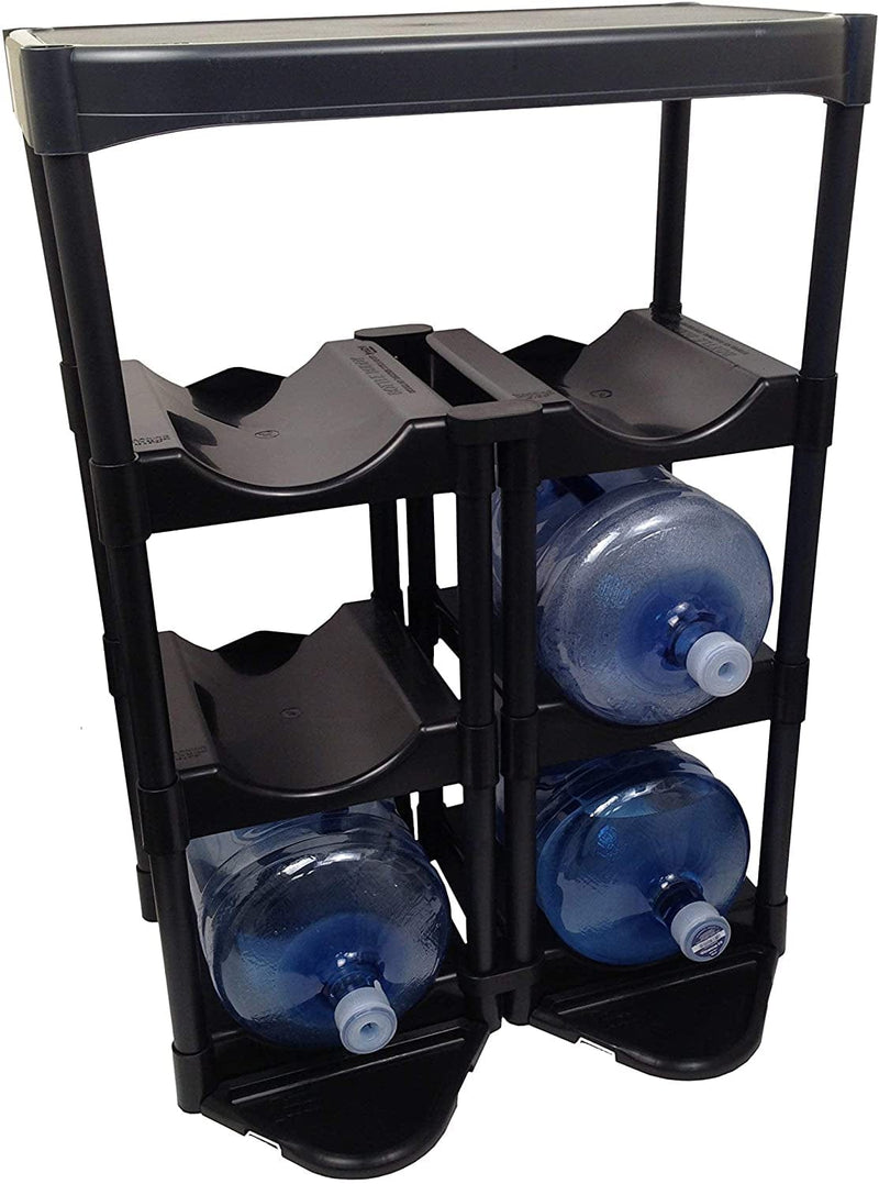 Bottle Buddy Water Racks - 3 and 5 Gallon Bottles - 4-Tray Jug Storage System - Free-Standing Organizer for Home, Office, Kitchen, Warehouse - Black Home & Garden > Decor > Decorative Jars Bottle Buddy   