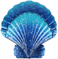 Bownew Shell Wall Decor Outdoor Metal Scallop Hanging Art Glass Blue Ocean Theme Decorations for Home, Pool and Patio Home & Garden > Decor > Artwork > Sculptures & Statues Bownew Blue  