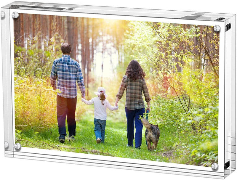 Boxalls 5X7 Inches Acrylic Picture Frame, Desktop Frameless Photo Frame with Magnetic, Double Sided Transparent Home & Garden > Decor > Picture Frames Boxalls 1 5"x 7" 