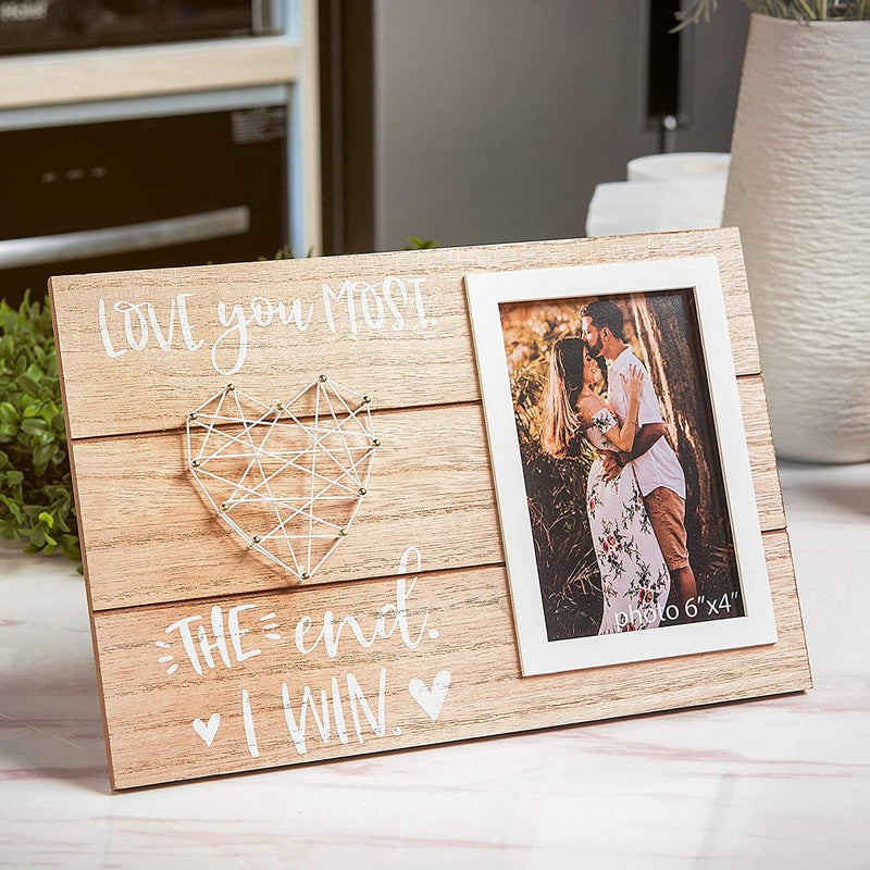 Boyfriend and Girlfriend Anniversary, Birthday, Romantic Couples Gift - Couple, Husband, Wife, Fiance Picture Frame Gifts for Him or Her - Lucky to Be in Love - 4X6 Inches Cute Photo Home & Garden > Decor > Picture Frames Hendson   