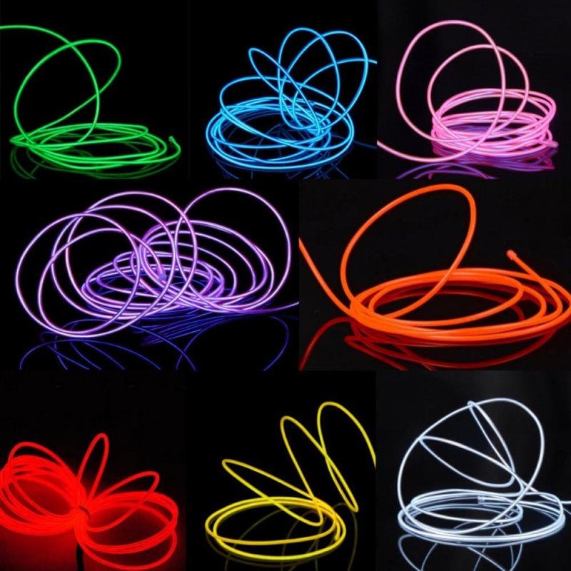 Brand Clearance! 5M Multi-Color Neon Electroluminescent Wire Glowing Strobing (El Wire) Decor for Parties, Valentine'S Day , Raves, Cosplay Dr, Christmas, Car, Light Signal and Decorations Home & Garden > Decor > Seasonal & Holiday Decorations CN1514   