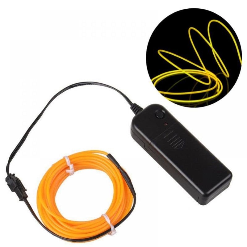 Brand Clearance! 5M Multi-Color Neon Electroluminescent Wire Glowing Strobing (El Wire) Decor for Parties, Valentine'S Day , Raves, Cosplay Dr, Christmas, Car, Light Signal and Decorations Home & Garden > Decor > Seasonal & Holiday Decorations CN1514 Yellow  