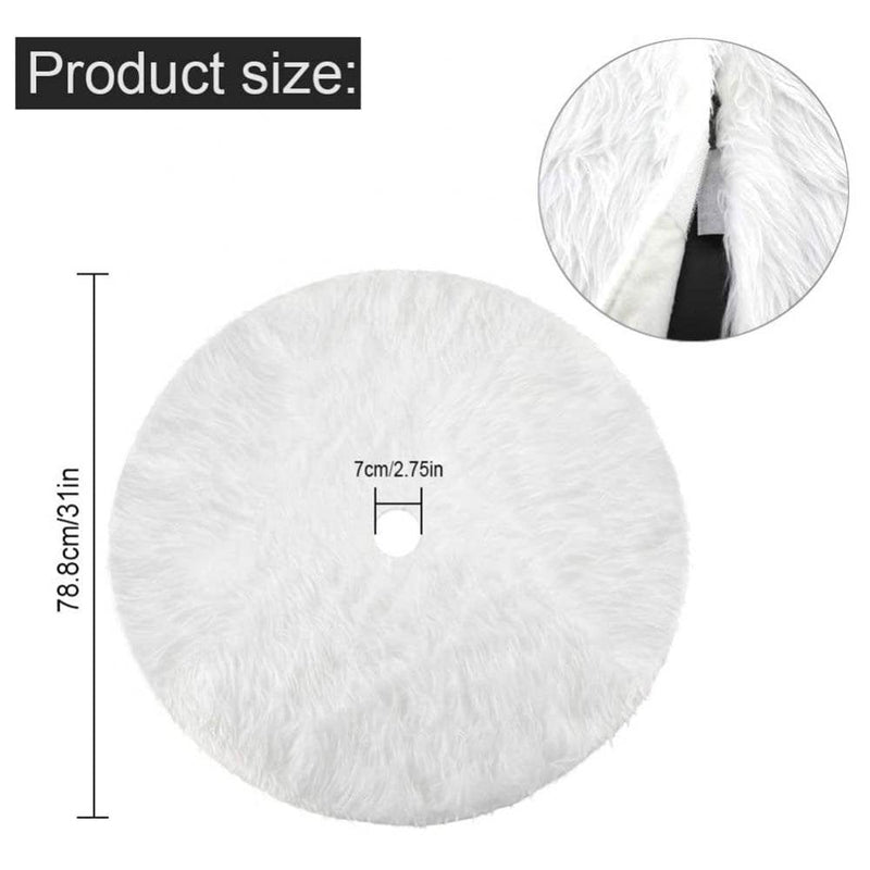 Brand Clearance! Christmas Tree Skirt Christmas Mat Party Decoration White Christmas Decoration Modern Faux Plush Festival Holiday Home & Garden > Decor > Seasonal & Holiday Decorations > Christmas Tree Skirts ZeHui14060   