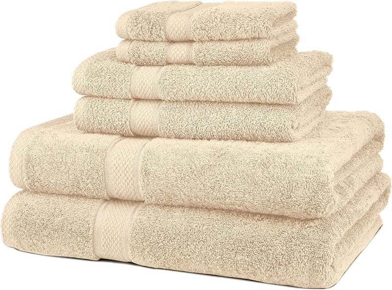 Brand – Pinzon 6 Piece Blended Egyptian Cotton Bath Towel Set - Cream Home & Garden > Linens & Bedding > Towels Pinzon Cream 6-Piece Set 