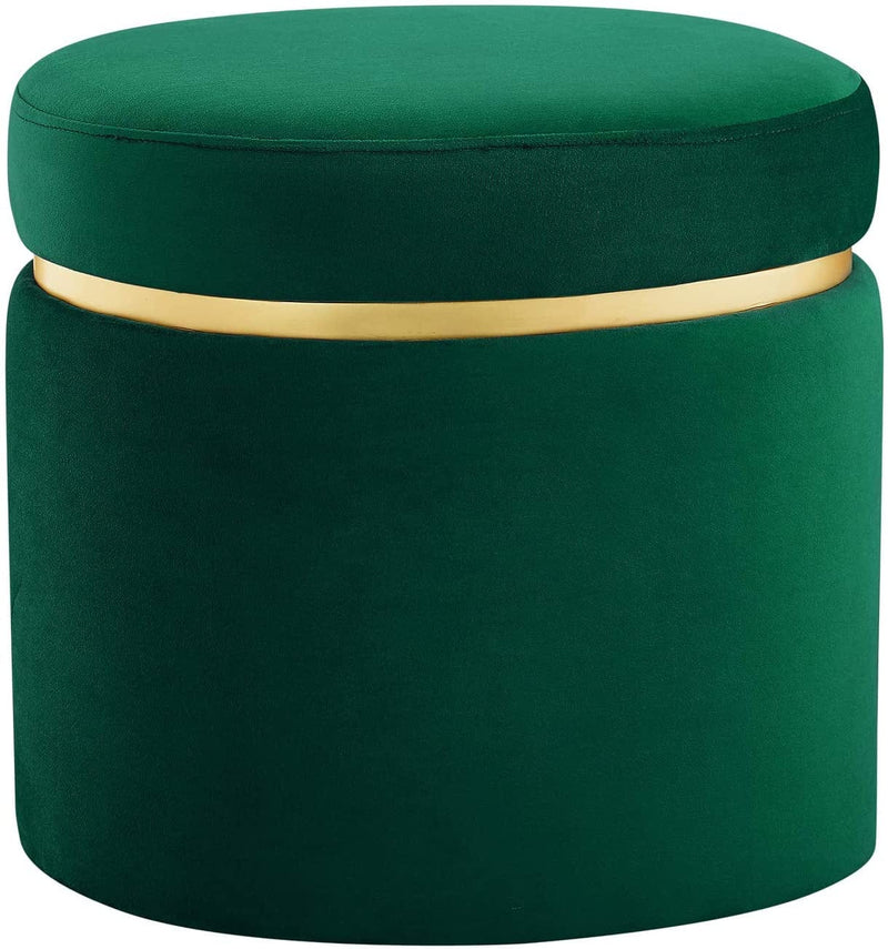 Brand – Rivet Asher round Upholstered Storage Ottoman, 15.75"W, Navy Blue Sporting Goods > Outdoor Recreation > Winter Sports & Activities Rivet Emerald Oval 