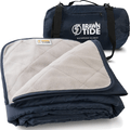 Brawntide Large Outdoor Waterproof Blanket - Quilted, Extra Thick Fleece, Warm, Windproof, Sandproof, Includes Stuff Sack, Shoulder Strap, Ideal Blanket for Beaches, Picnics, Camping, Stadiums, Dogs Home & Garden > Lawn & Garden > Outdoor Living > Outdoor Blankets > Picnic Blankets Aspiire Limited Navy Blue  