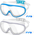 Braylin Adult Swim Goggles, 2-Pack Wide View Swim Goggles for Men Women Youth Teen, Anti-Fog, over 15 Sporting Goods > Outdoor Recreation > Boating & Water Sports > Swimming > Swim Goggles & Masks Braylin 03.sky Blue(clear Lens)+white(clear Lens)  