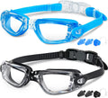 Braylin Kids Swim Goggles, 2-Pack Swimming Goggles for Children, Teens, Boys or Girls, Anti-Fog Clear Vision Swim Pool Goggle Sporting Goods > Outdoor Recreation > Boating & Water Sports > Swimming > Swim Goggles & Masks Braylin 03.black(clear Lens) + Blue(clear Lens)  