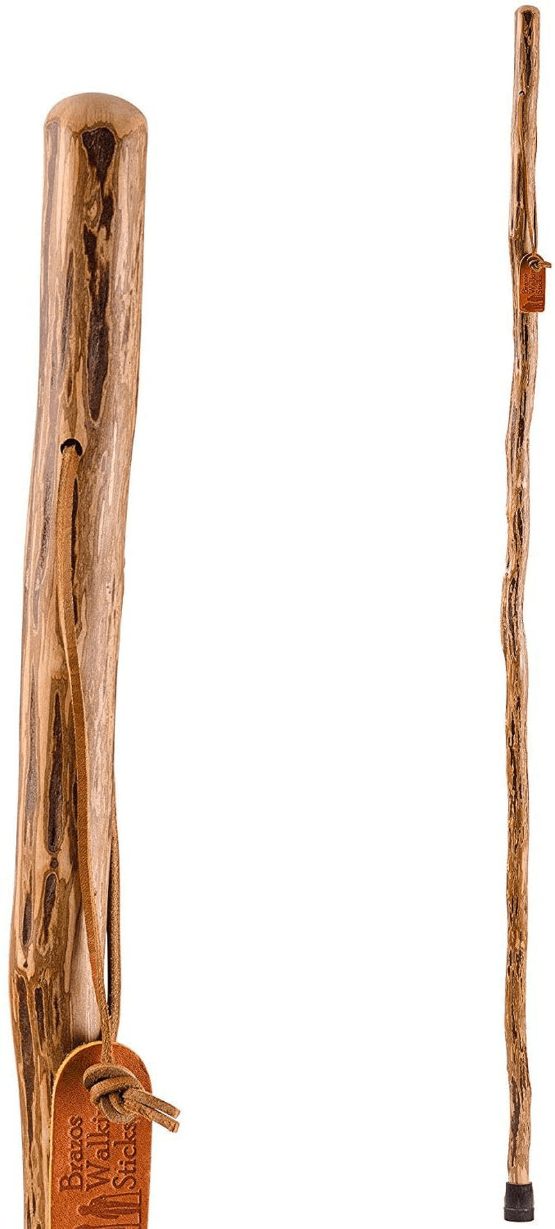 Brazos Free Form Hickory Walking Stick, Handcrafted Wooden Staff, Hiking Stick for Men and Women, Trekking Pole, Wooden Walking Stick, Made in the USA, 58 Inch Sporting Goods > Outdoor Recreation > Camping & Hiking > Hiking Poles Brazos Ironwood Traditional 48 Inch